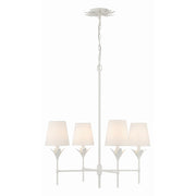Broche 4 Light 28" Chandelier in Matte White