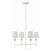 Broche 4 Light 28" Chandelier in Matte White