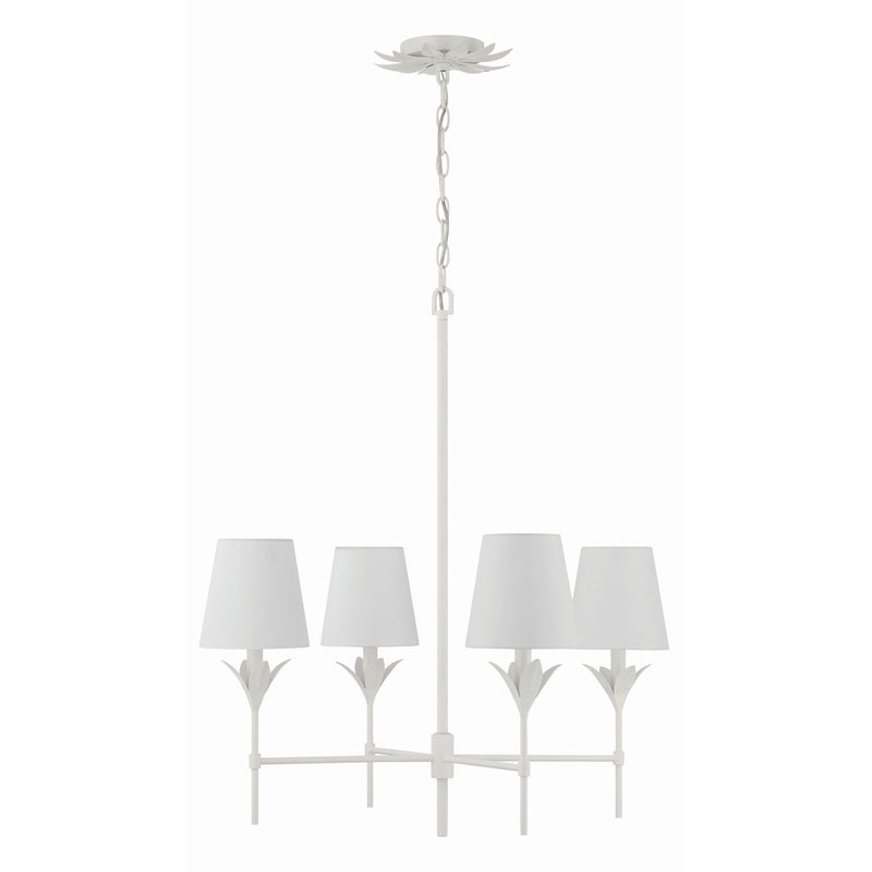 Broche 4 Light 28" Chandelier in Matte White