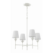 Broche 4 Light 28" Chandelier in Matte White