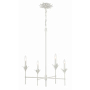Broche 4 Light 28" Chandelier in Matte White