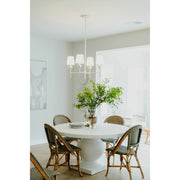 Broche 4 Light 28" Chandelier in Matte White in a room setting