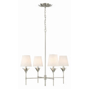 Broche 4 Light 28" Chandelier in Antique Silver