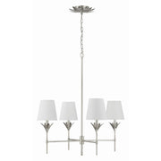 Broche 4 Light 28" Chandelier in Antique Silver