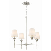 Broche 4 Light 28" Chandelier in Antique Silver