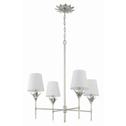 Broche 4 Light 28" Chandelier in Antique Silver