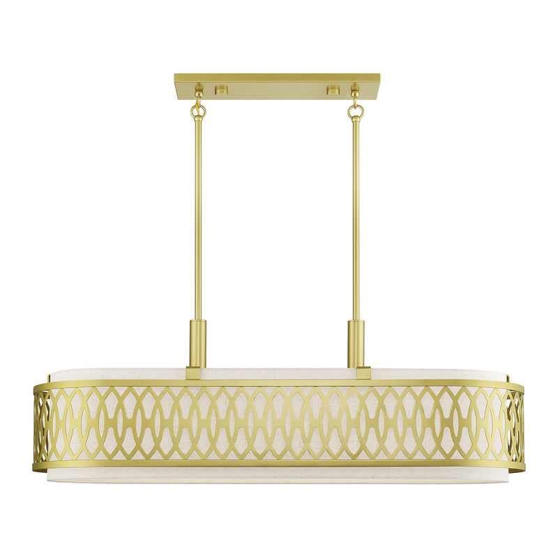 Vistaview 6-Light Large Linear Chandelier in Soft Gold