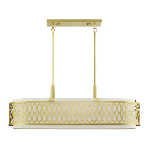 Vistaview 6-Light Large Linear Chandelier in Soft Gold