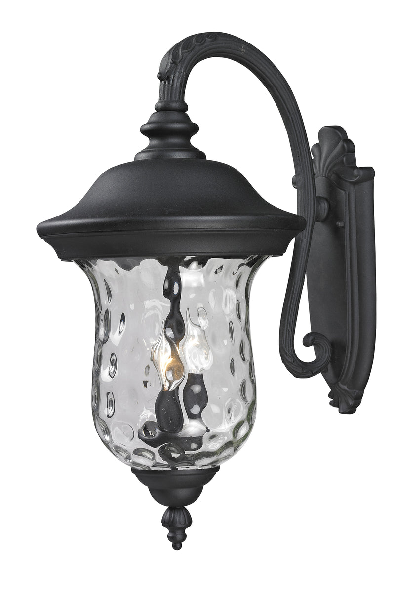 Armstrong 3 Light 12.375" Outdoor Wall Light, 534 Series in Black