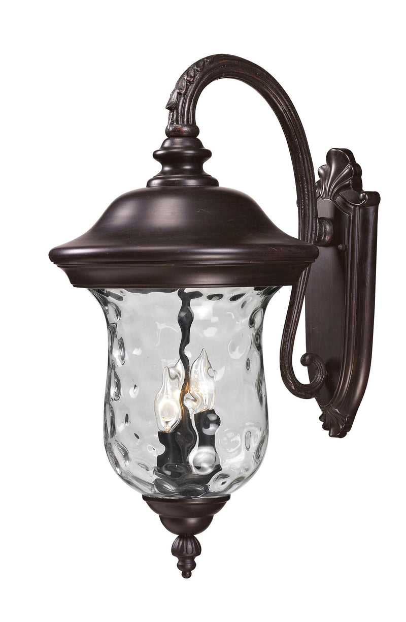 Armstrong 3 Light 12.375" Outdoor Wall Light, 534 Series in Bronze