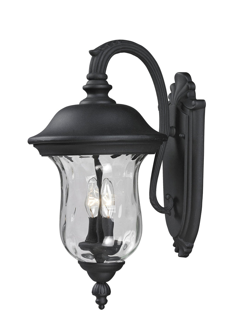 Armstrong 2 Light 10" Outdoor Wall Light, 534 Series in Black