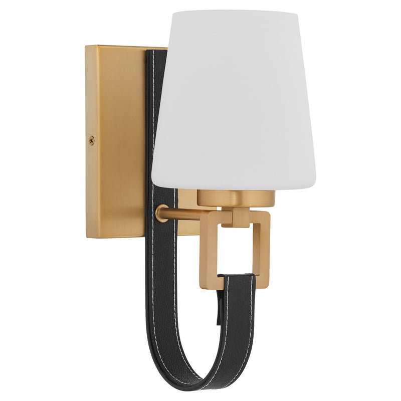 Hidalgo 1 Light Wall Mount in Aged Brass