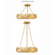 Broche 6 Light 18" LED Semi Flush Mount in Antique Gold