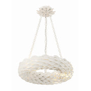 Broche 6 Light 18" LED Chandelier in Matte White