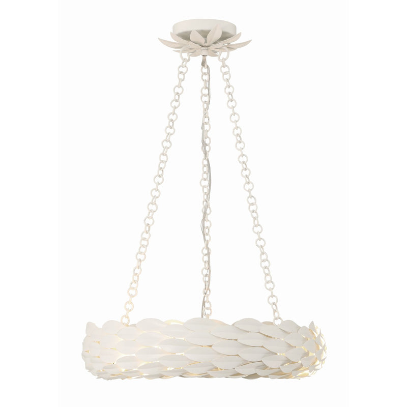 Broche 6 Light 18" LED Chandelier in Matte White