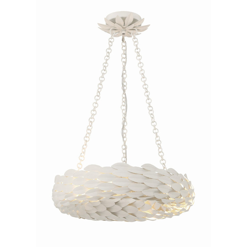 Broche 6 Light 18" LED Chandelier in Matte White