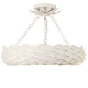 Broche 6 Light 18" LED Semi Flush Mount in Matte White