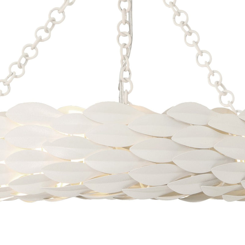 Broche 6 Light 18" LED Semi Flush Mount in Matte White