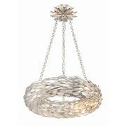 Broche 6 Light 18" LED Chandelier in Antique Silver