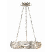 Broche 6 Light 18" LED Chandelier in Antique Silver