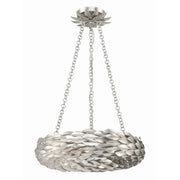 Broche 6 Light 18" LED Chandelier in Antique Silver