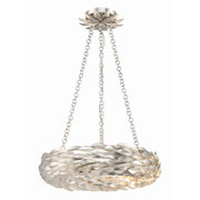 Broche 6 Light 18" LED Chandelier in Antique Silver