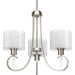 Invite Three Light Chandelier in Brushed Nickel