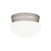 Scott 2-Light White Glass Flush Mount in Matte Nickel