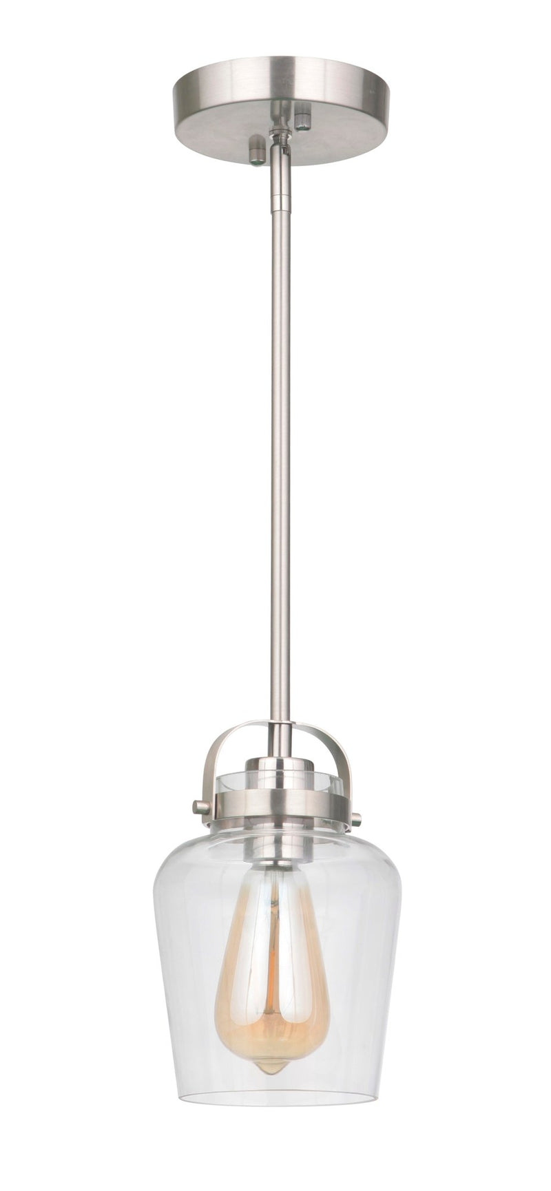 Trystan 1 Light 5.5" Mini Pendant in Brushed Polished Nickel