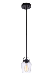 Trystan 1 Light 5.5" Mini Pendant in Flat Black
