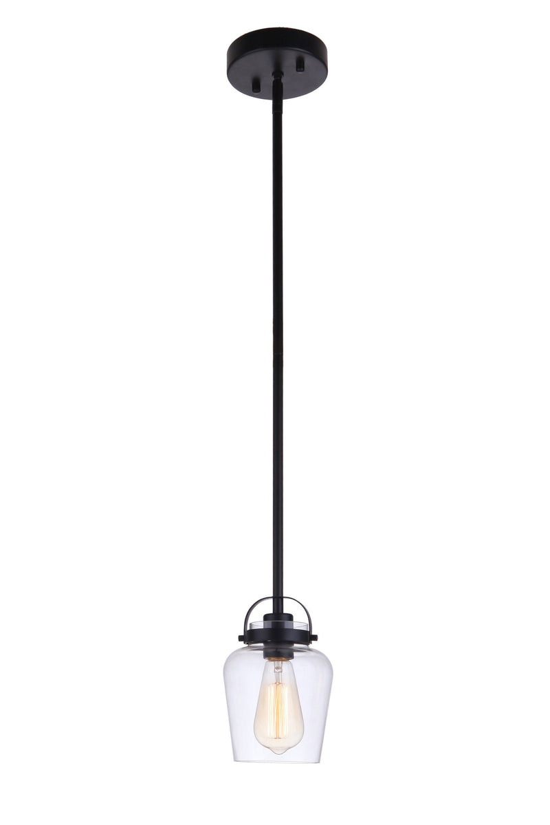 Trystan 1 Light 5.5" Mini Pendant in Flat Black