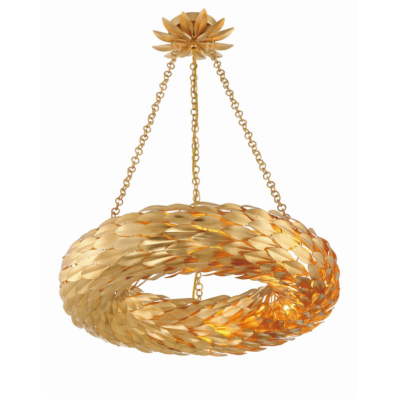 Broche 6 Light 24" Pendant in Antique Gold