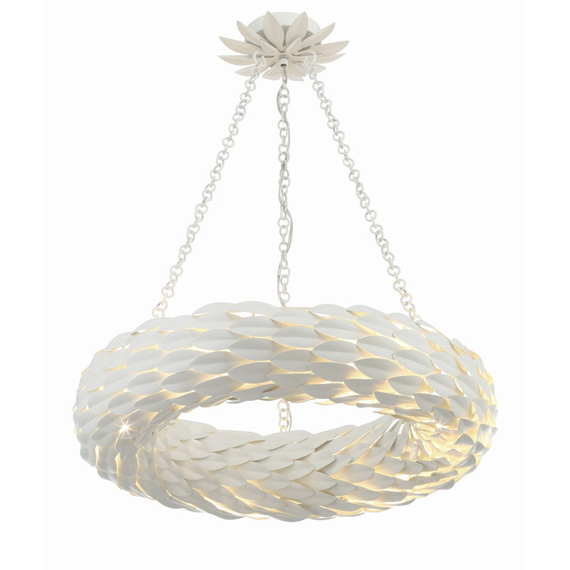Broche 6 Light 24" Pendant in Matte White