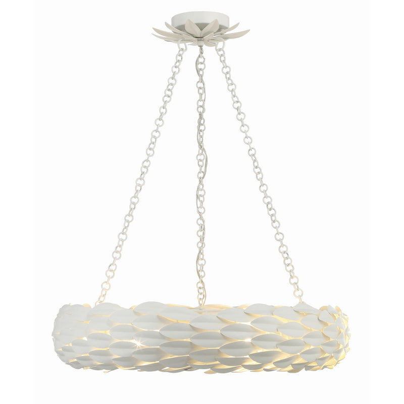 Broche 6 Light 24" Pendant in Matte White