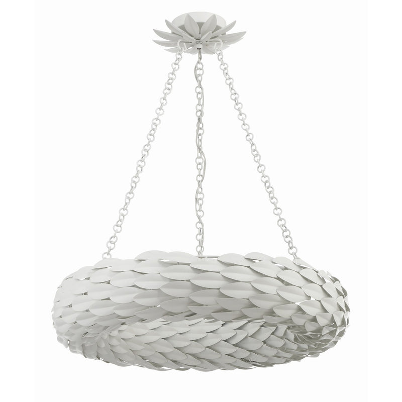 Broche 6 Light 24" Pendant in Matte White