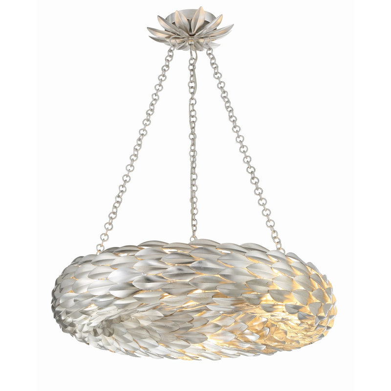Broche 6 Light 24" Pendant in Antique Silver