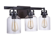 Foxwood 3 Light 20.88" Vanity in Flat Black / Dark Teak