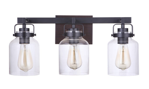 Foxwood 3 Light 20.88" Vanity in Flat Black / Dark Teak