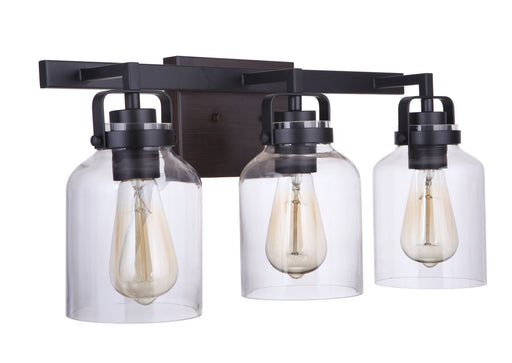 Foxwood 3 Light 20.88" Vanity in Flat Black / Dark Teak