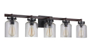Foxwood 5 Light 36.88" Vanity in Flat Black / Dark Teak