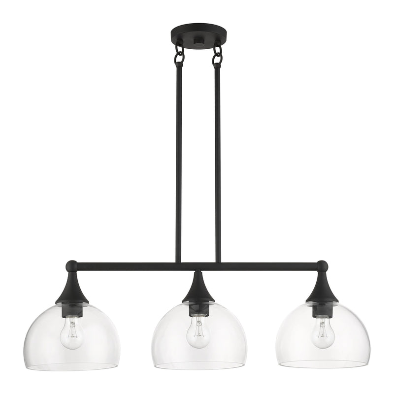 Glendon 3-Light Linear Chandelier in Black