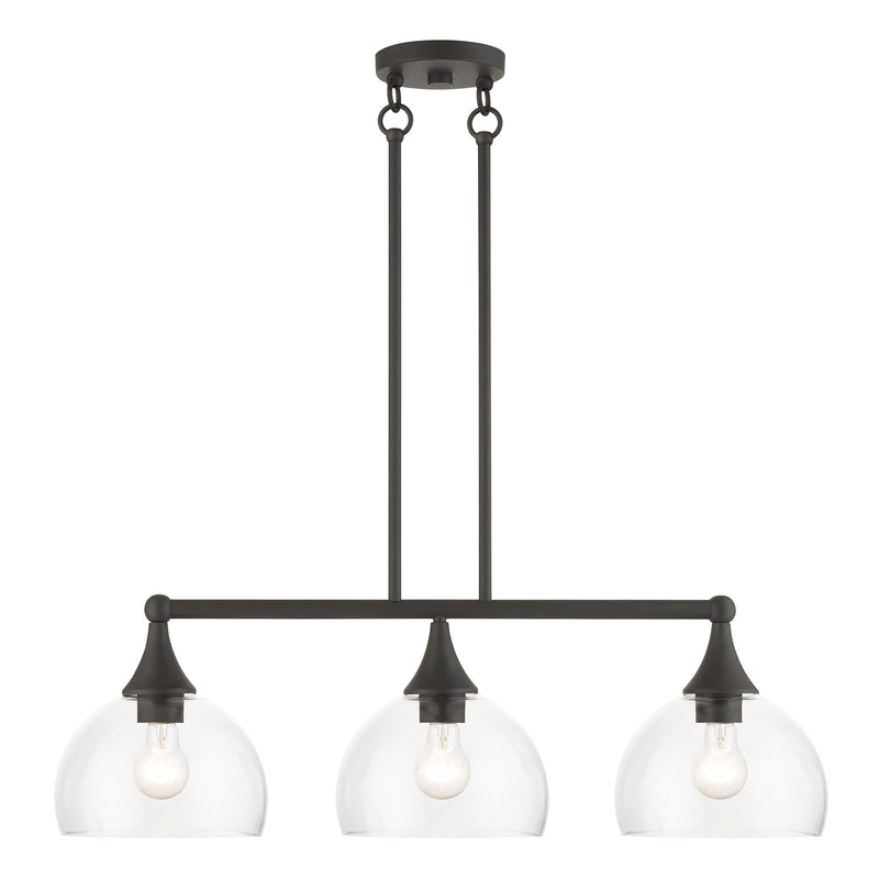 Glendon 3-Light Linear Chandelier in Bronze