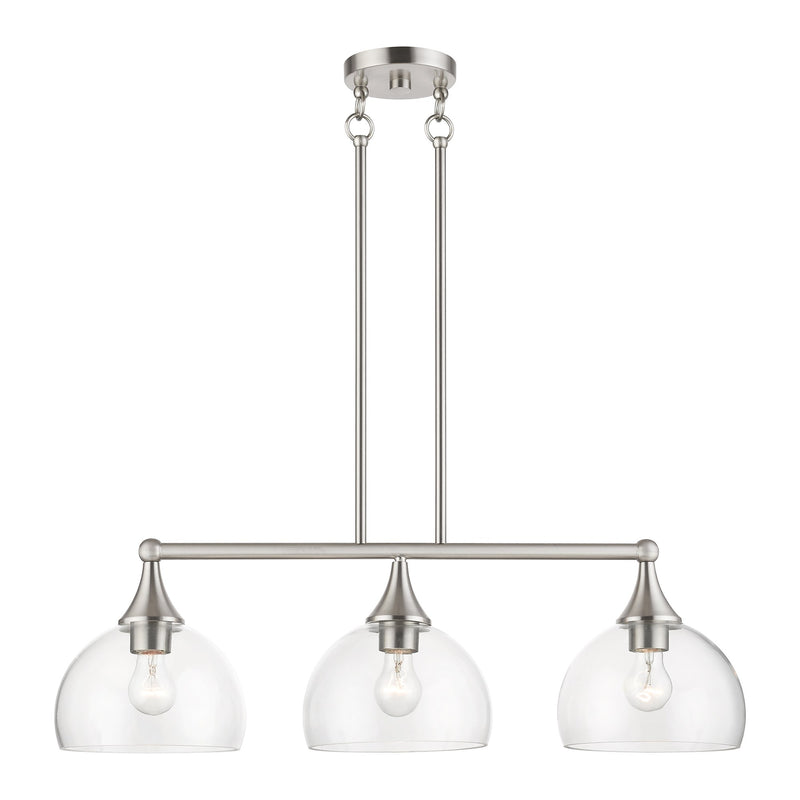 Glendon 3-Light Linear Chandelier in Brushed Nickel