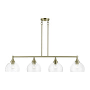 Glendon 4-Light Large Linear Chandelier in Antique Brass