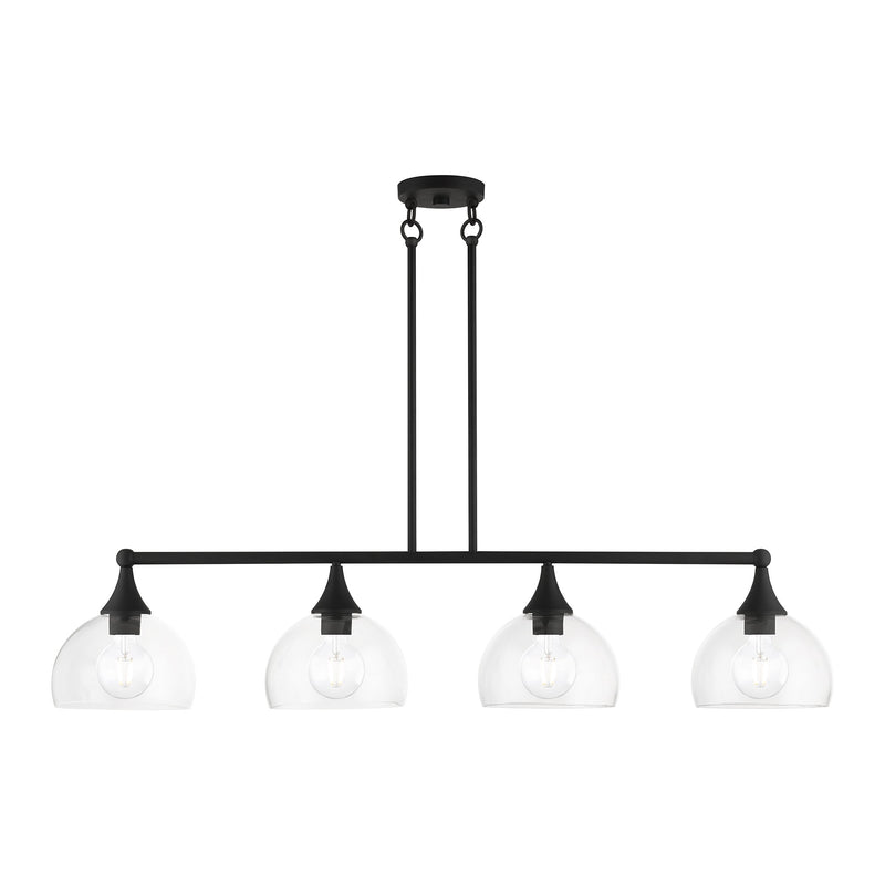Glendon 4-Light Large Linear Chandelier in Black