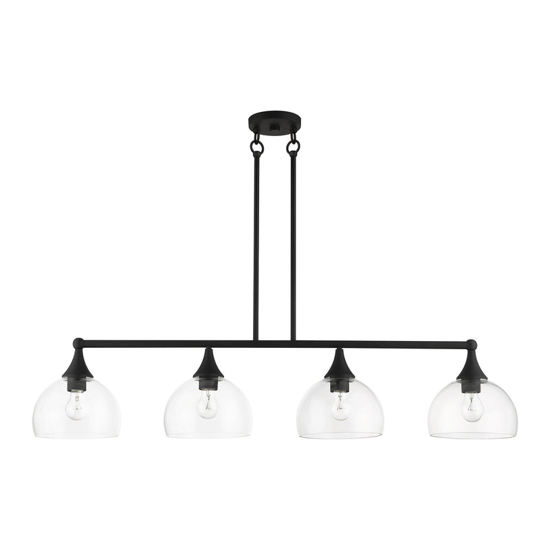 Glendon 4-Light Large Linear Chandelier in Black
