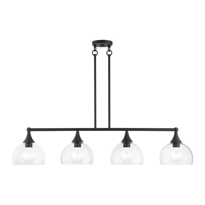 Glendon 4-Light Large Linear Chandelier in Bronze