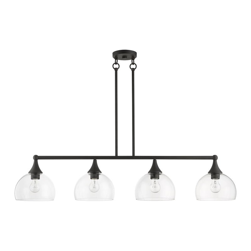 Glendon 4-Light Large Linear Chandelier in Bronze