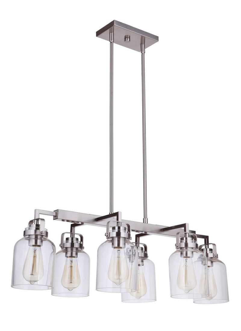 Foxwood 6 Light 32.63" Island in Brushed Polished Nickel