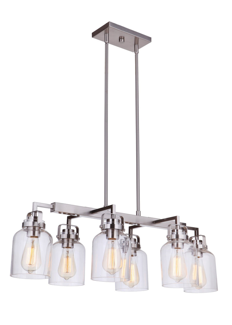 Foxwood 6 Light 32.63" Island in Brushed Polished Nickel